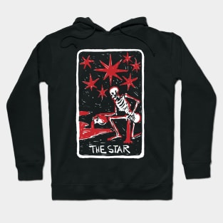 The Star Blood Red Skeleton Skull Tarot Card Hoodie